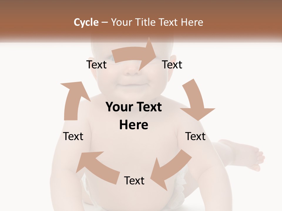 A Baby Sitting On The Ground With A White Background PowerPoint Template