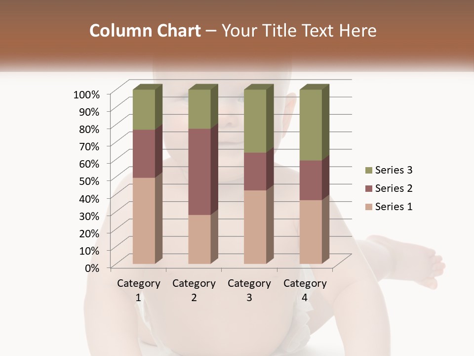 A Baby Sitting On The Ground With A White Background PowerPoint Template