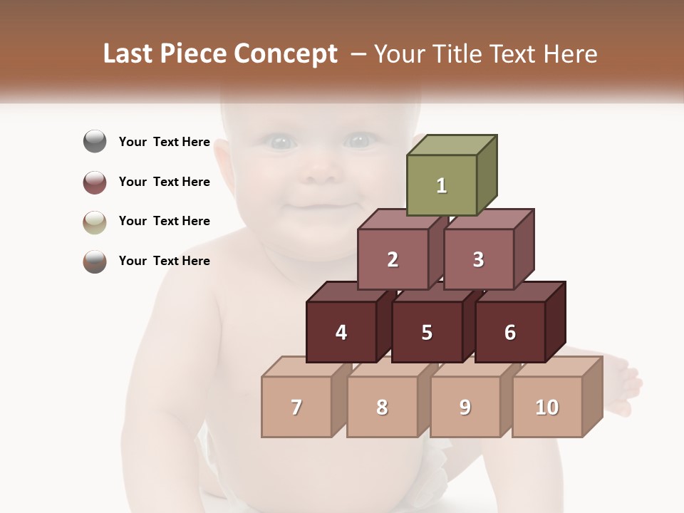 A Baby Sitting On The Ground With A White Background PowerPoint Template