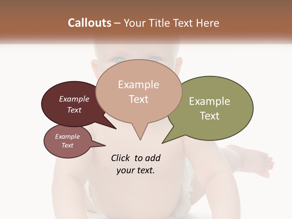 A Baby Sitting On The Ground With A White Background PowerPoint Template