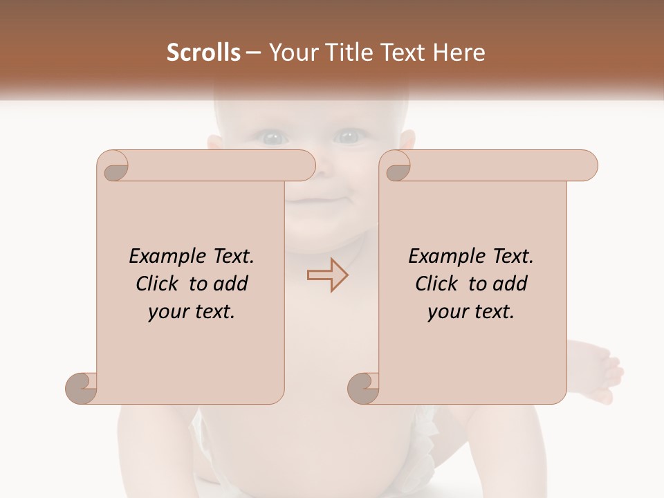 A Baby Sitting On The Ground With A White Background PowerPoint Template