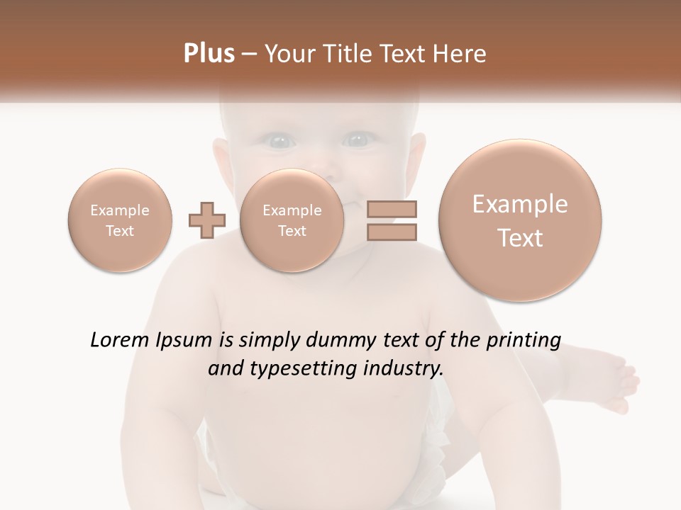 A Baby Sitting On The Ground With A White Background PowerPoint Template
