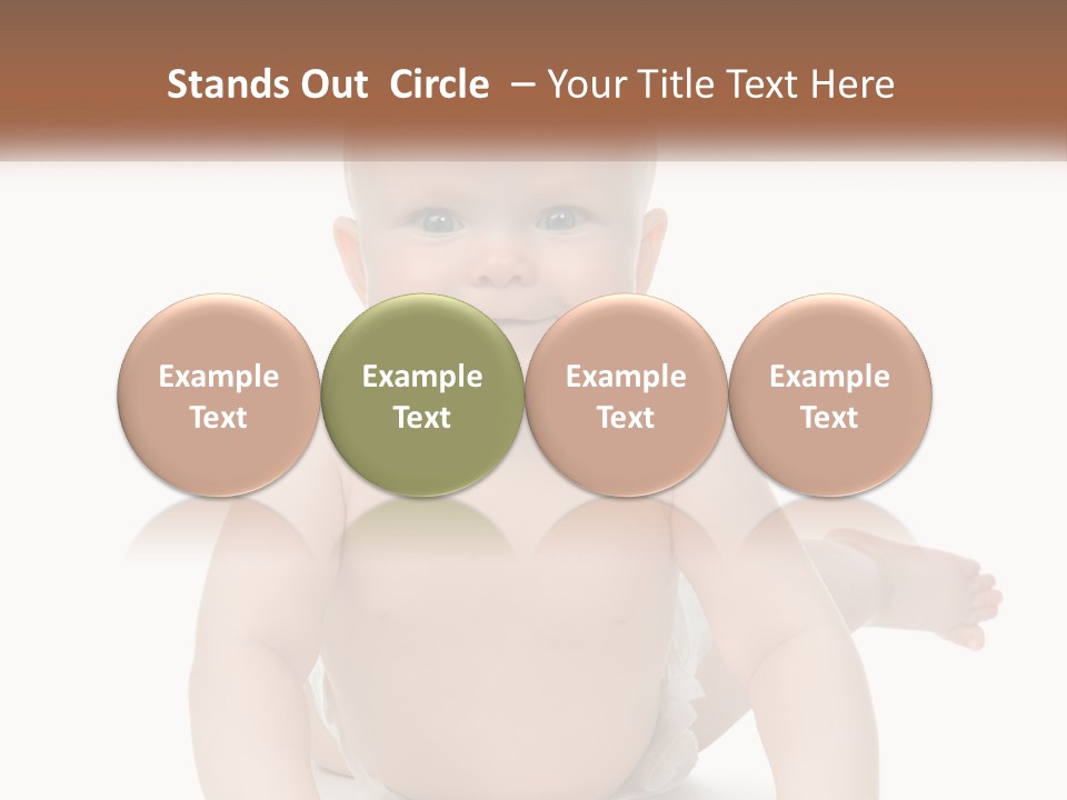 A Baby Sitting On The Ground With A White Background PowerPoint Template