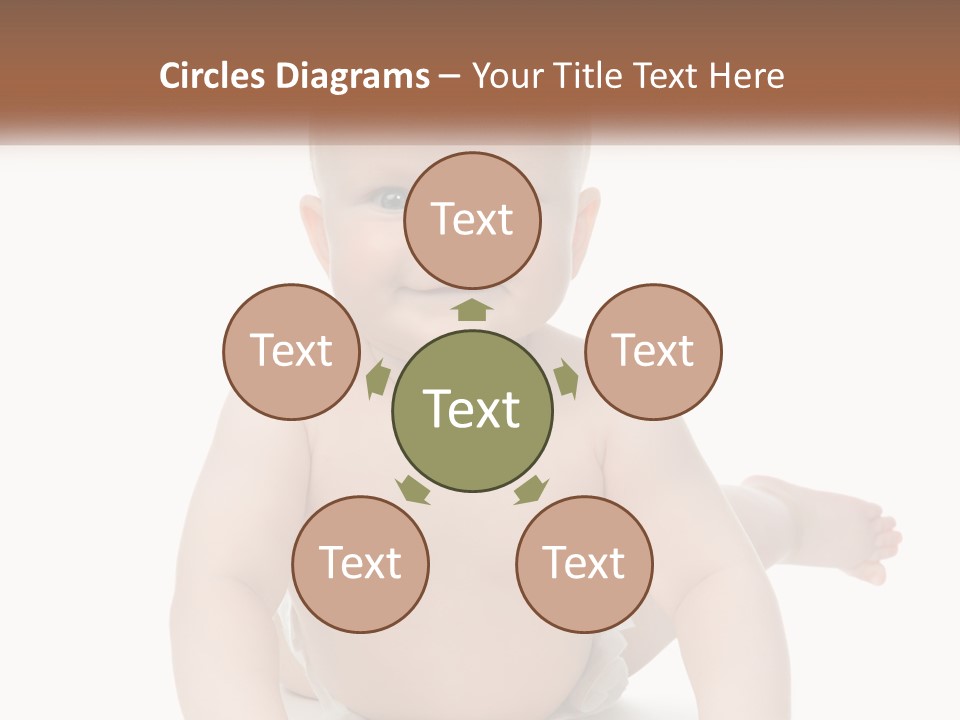 A Baby Sitting On The Ground With A White Background PowerPoint Template