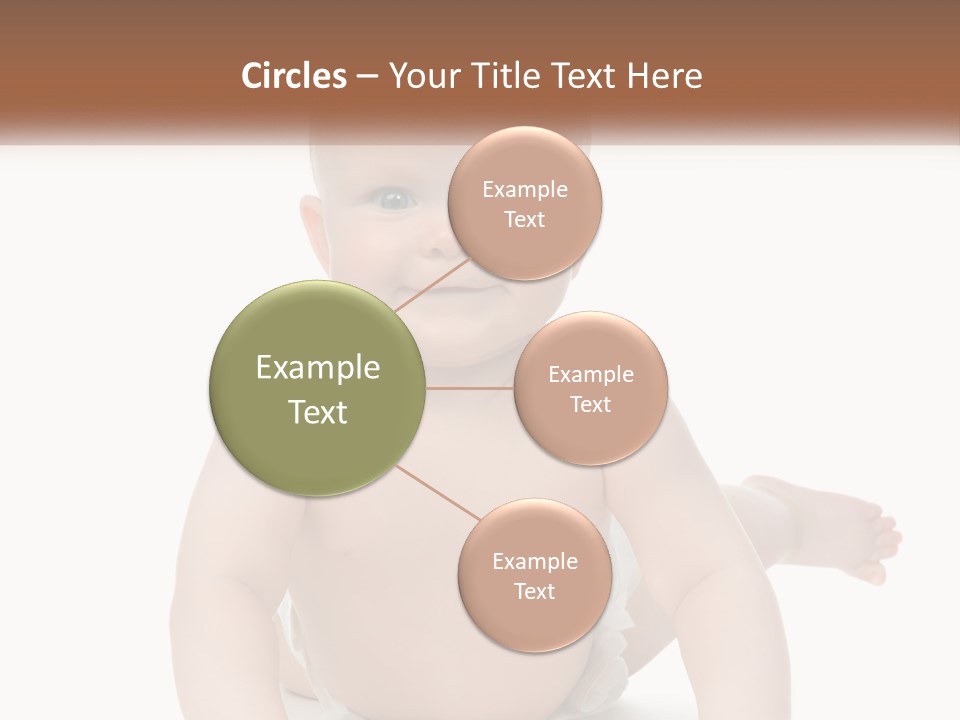 A Baby Sitting On The Ground With A White Background PowerPoint Template
