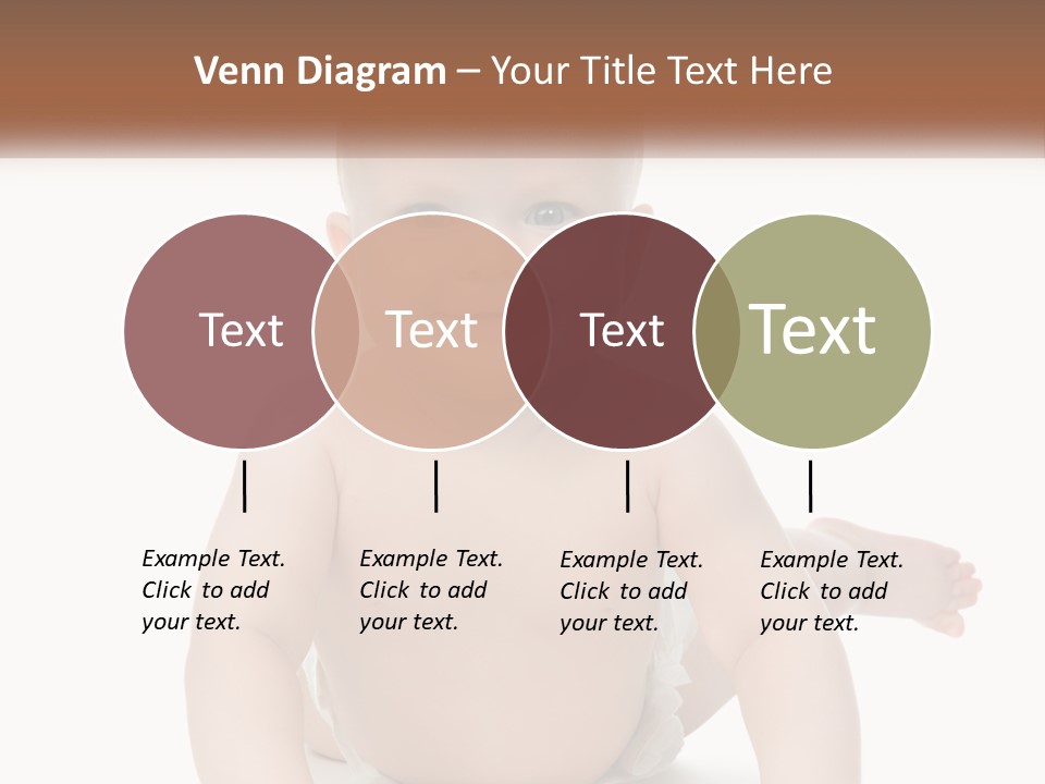 A Baby Sitting On The Ground With A White Background PowerPoint Template