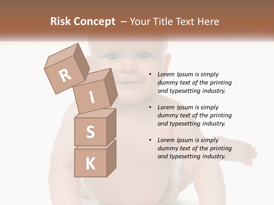 A Baby Sitting On The Ground With A White Background PowerPoint Template