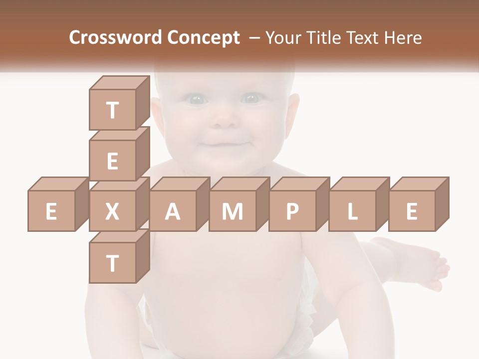 A Baby Sitting On The Ground With A White Background PowerPoint Template