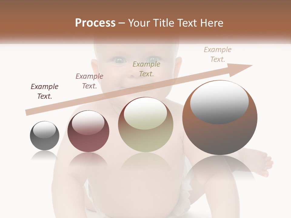 A Baby Sitting On The Ground With A White Background PowerPoint Template