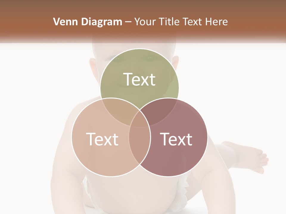 A Baby Sitting On The Ground With A White Background PowerPoint Template