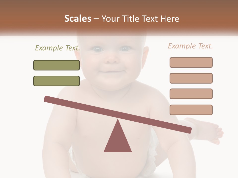 A Baby Sitting On The Ground With A White Background PowerPoint Template