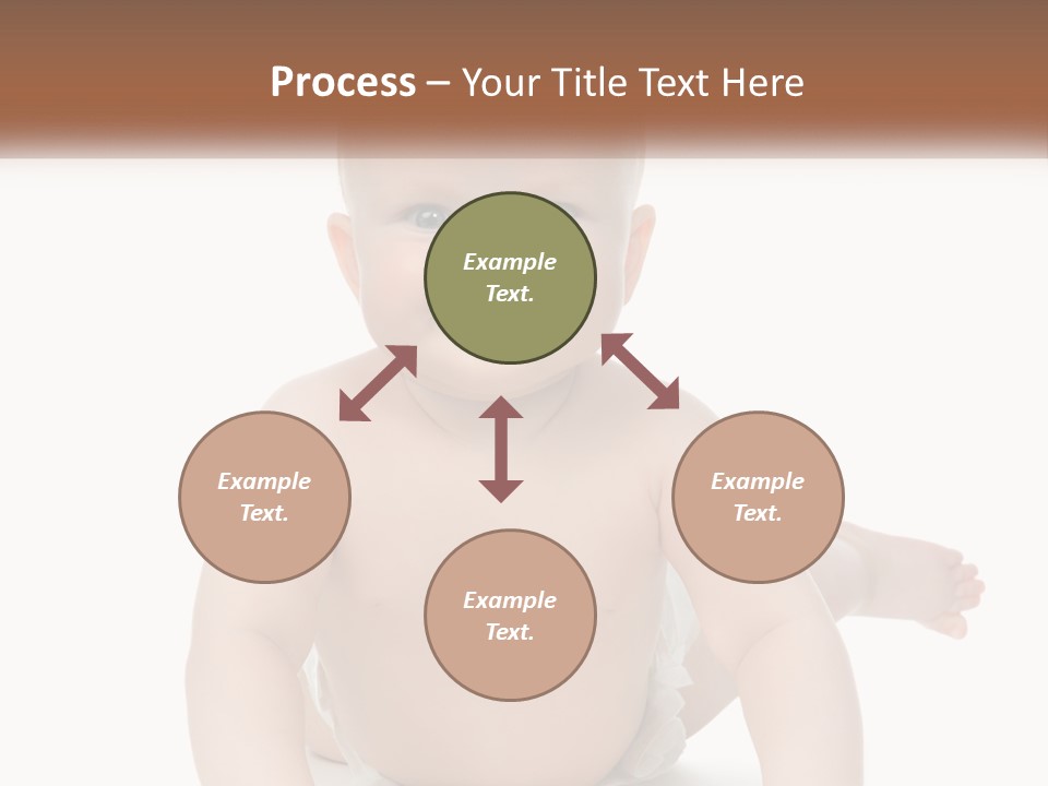 A Baby Sitting On The Ground With A White Background PowerPoint Template