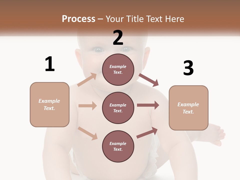 A Baby Sitting On The Ground With A White Background PowerPoint Template