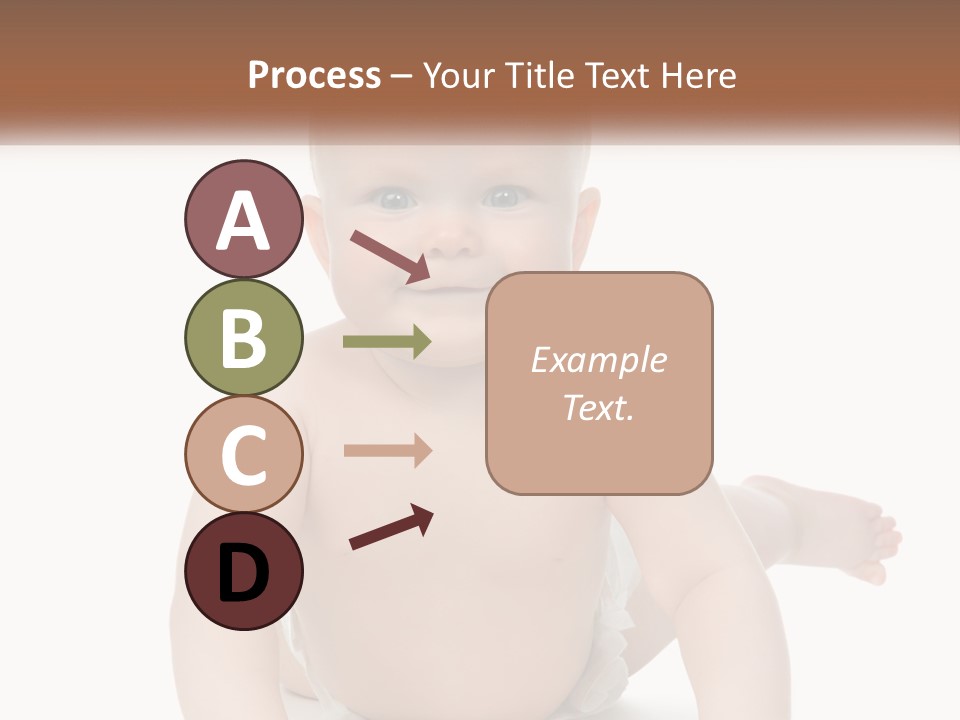 A Baby Sitting On The Ground With A White Background PowerPoint Template