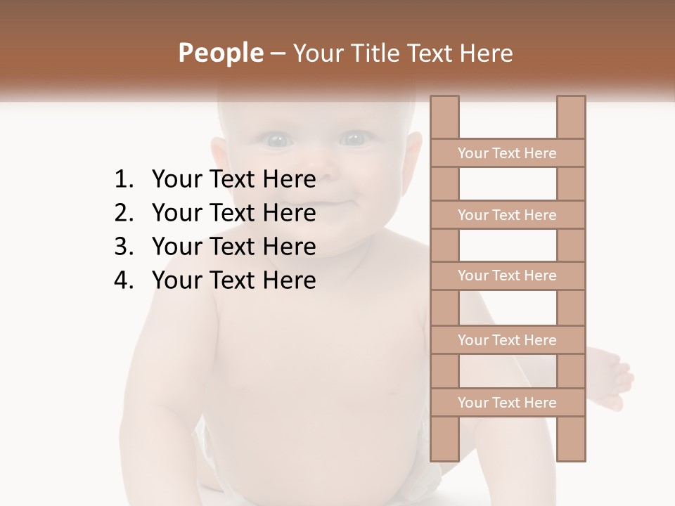 A Baby Sitting On The Ground With A White Background PowerPoint Template