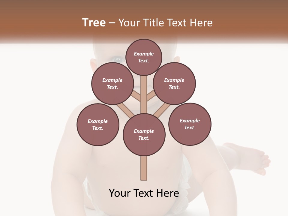 A Baby Sitting On The Ground With A White Background PowerPoint Template