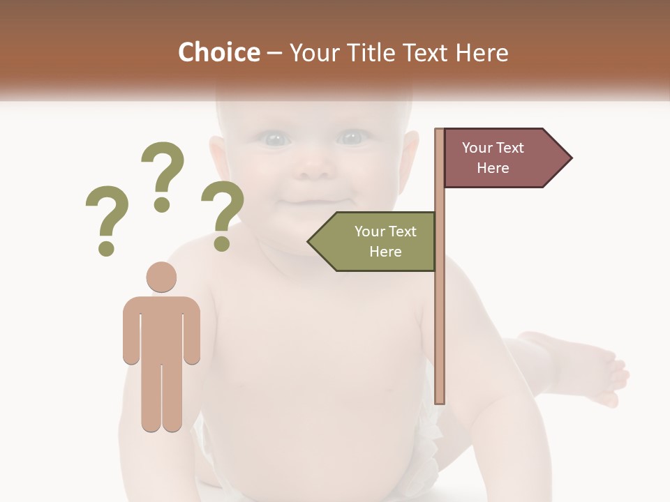 A Baby Sitting On The Ground With A White Background PowerPoint Template