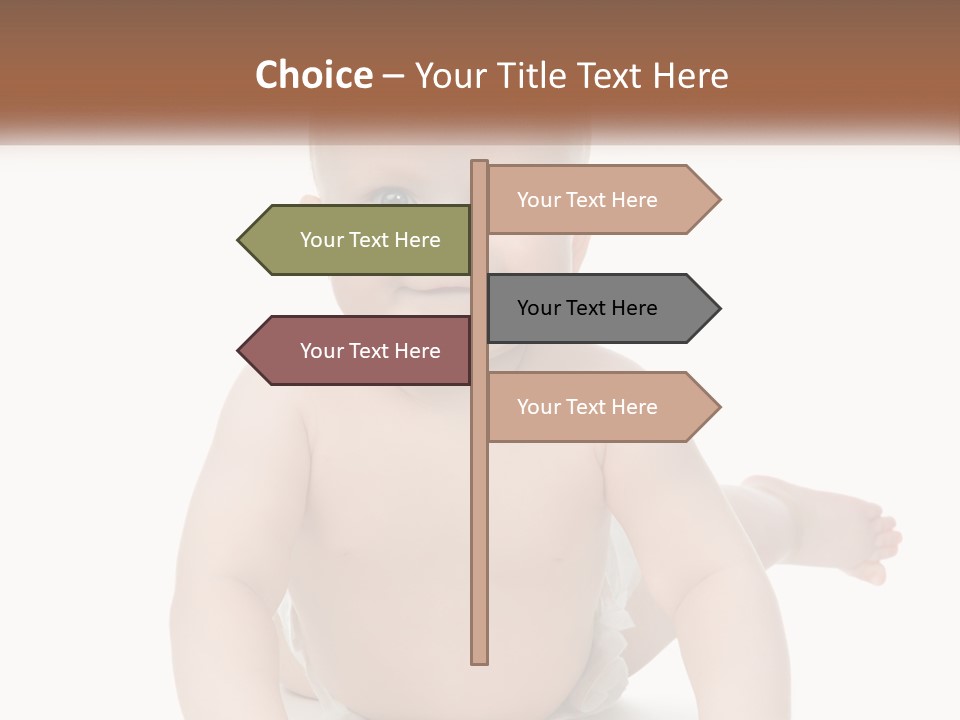 A Baby Sitting On The Ground With A White Background PowerPoint Template