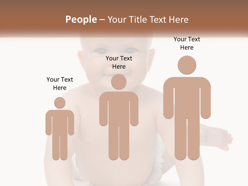 A Baby Sitting On The Ground With A White Background PowerPoint Template