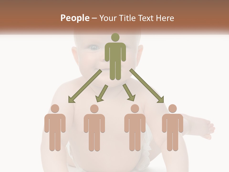 A Baby Sitting On The Ground With A White Background PowerPoint Template