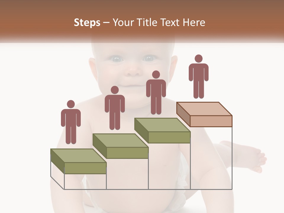 A Baby Sitting On The Ground With A White Background PowerPoint Template