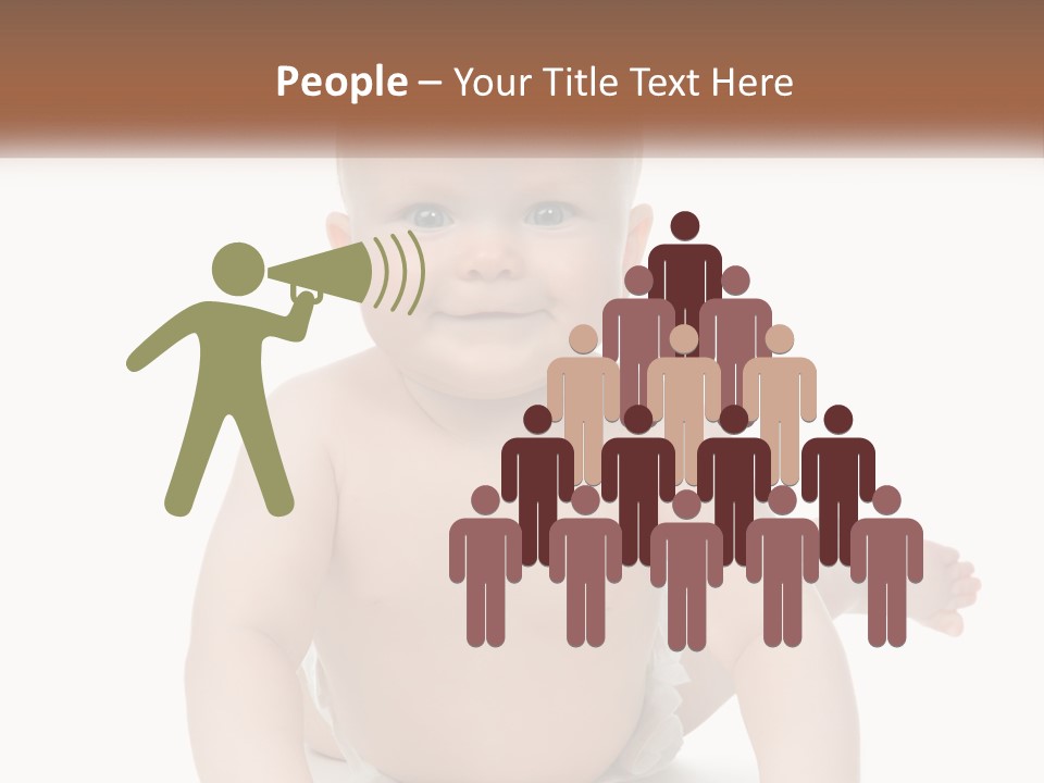 A Baby Sitting On The Ground With A White Background PowerPoint Template