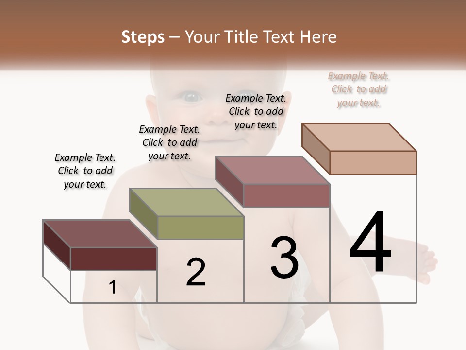 A Baby Sitting On The Ground With A White Background PowerPoint Template