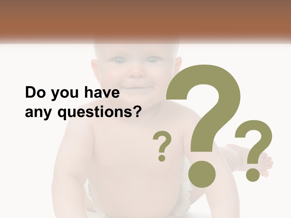 A Baby Sitting On The Ground With A White Background PowerPoint Template