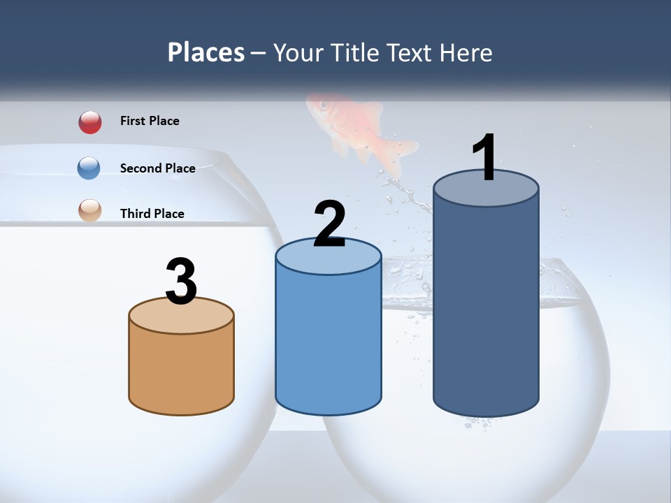 A Goldfish Jumping Out Of A Bowl Of Water PowerPoint Template