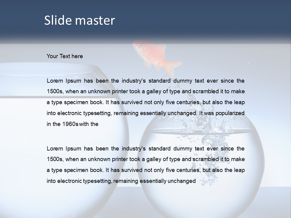 A Goldfish Jumping Out Of A Bowl Of Water PowerPoint Template