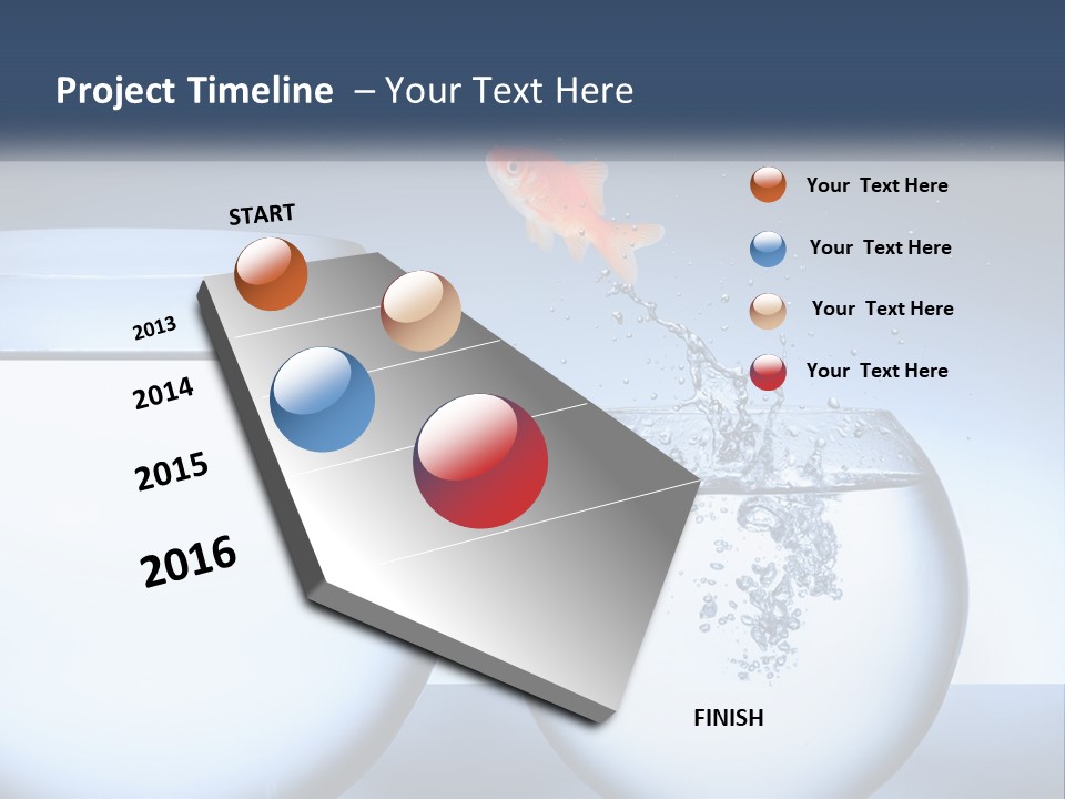 A Goldfish Jumping Out Of A Bowl Of Water PowerPoint Template