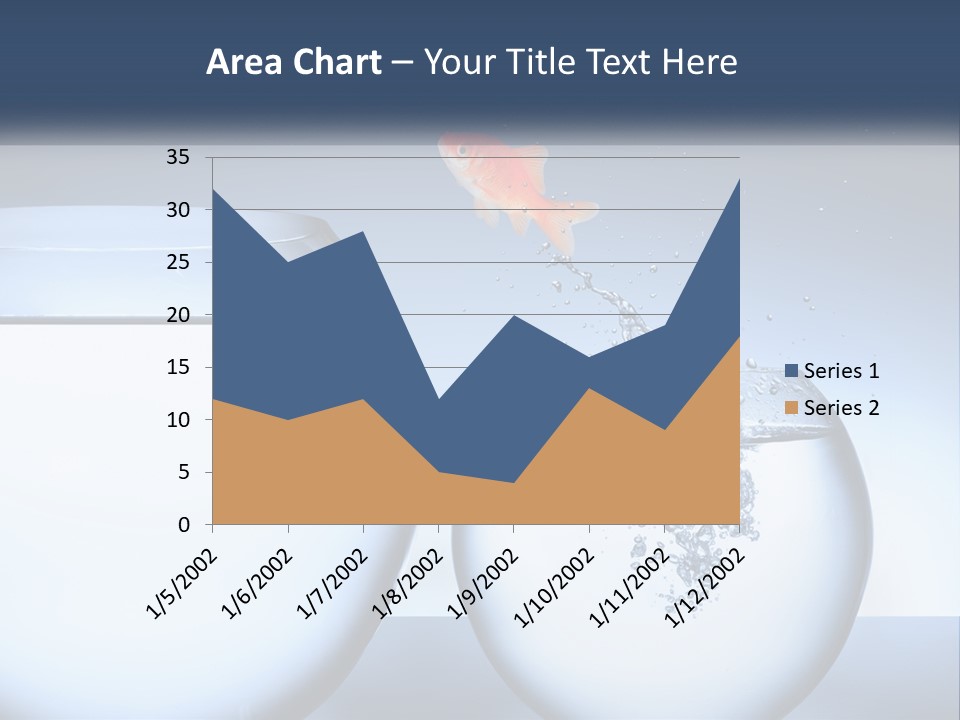 A Goldfish Jumping Out Of A Bowl Of Water PowerPoint Template