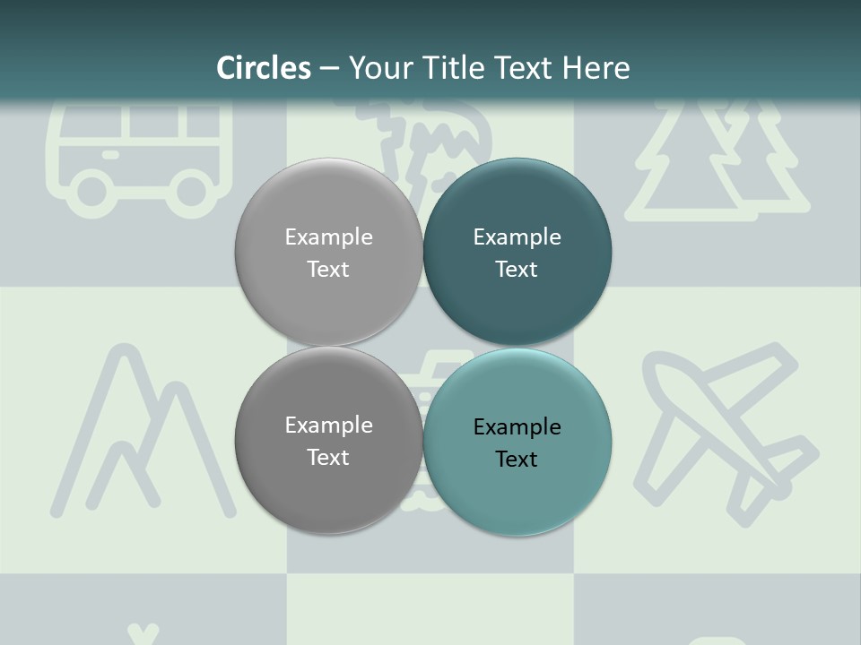 A Set Of Travel Icons With A Green Background PowerPoint Template