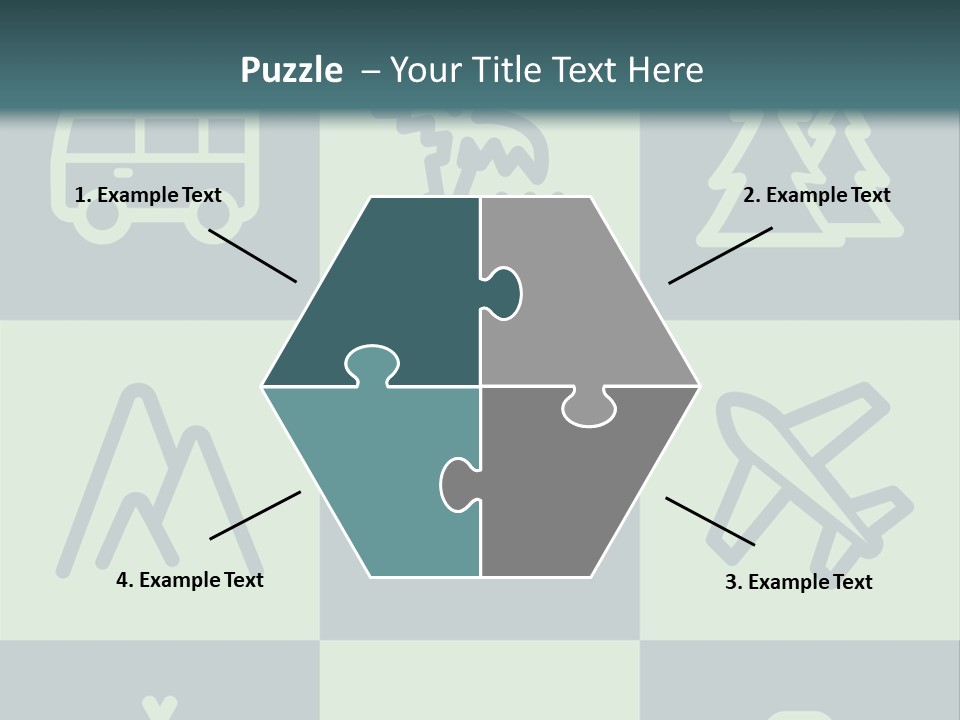 A Set Of Travel Icons With A Green Background PowerPoint Template