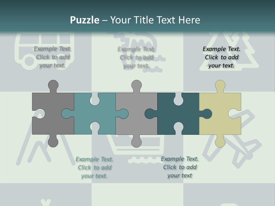 A Set Of Travel Icons With A Green Background PowerPoint Template