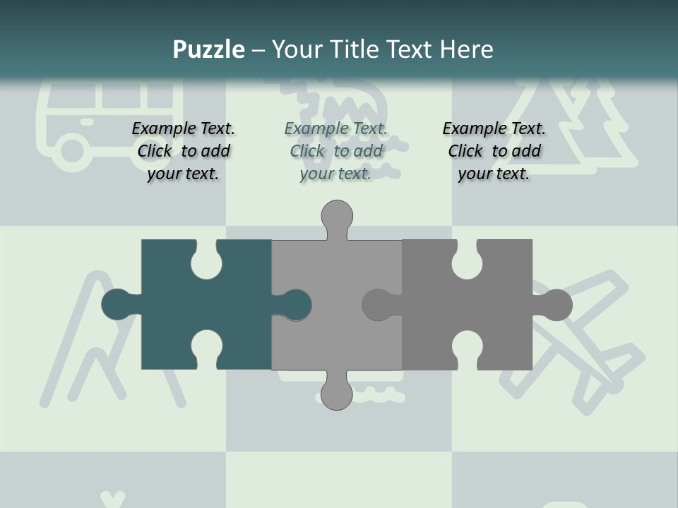 A Set Of Travel Icons With A Green Background PowerPoint Template