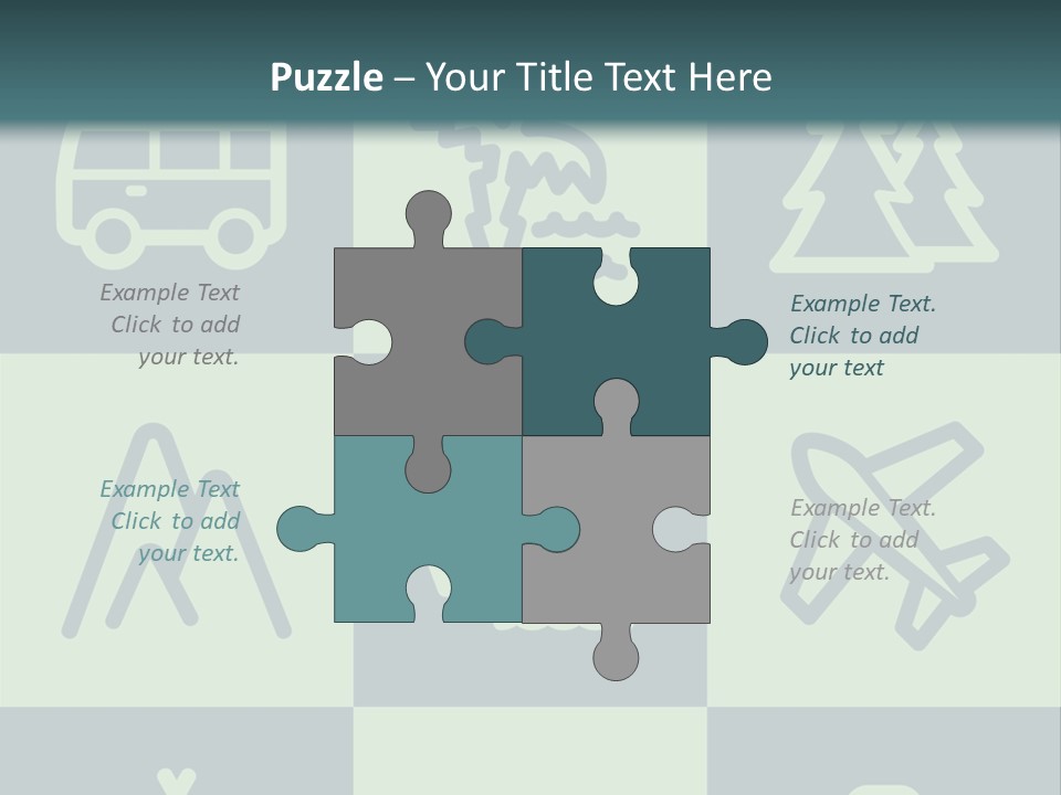 A Set Of Travel Icons With A Green Background PowerPoint Template