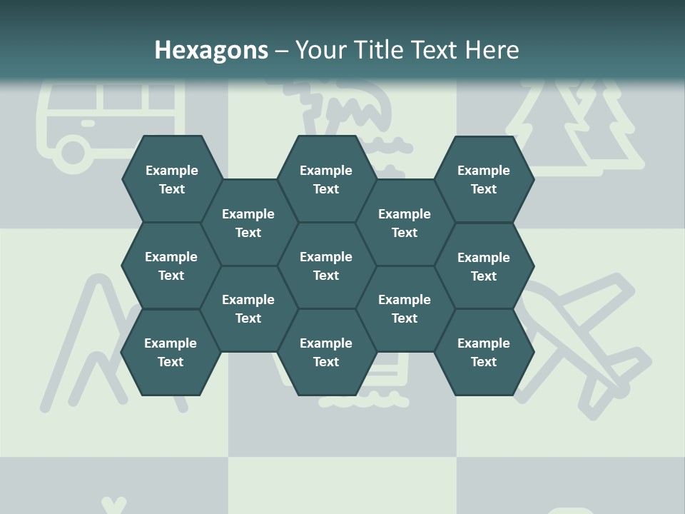 A Set Of Travel Icons With A Green Background PowerPoint Template