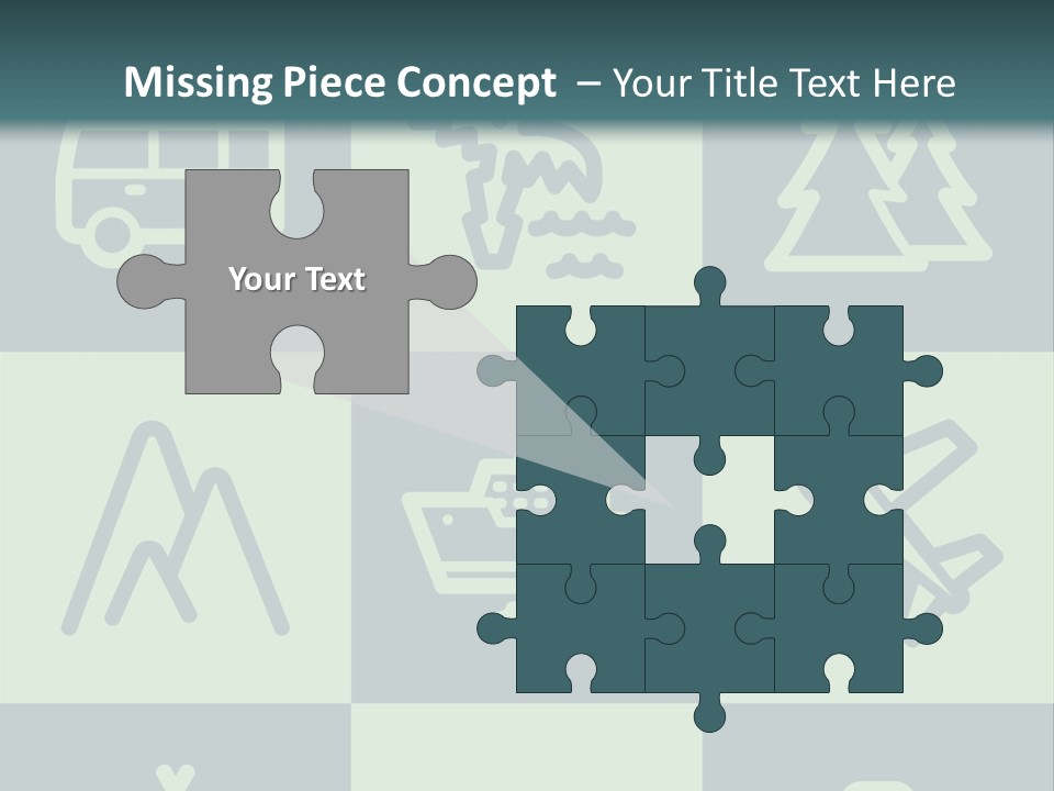 A Set Of Travel Icons With A Green Background PowerPoint Template