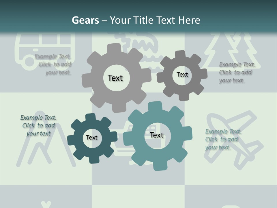 A Set Of Travel Icons With A Green Background PowerPoint Template