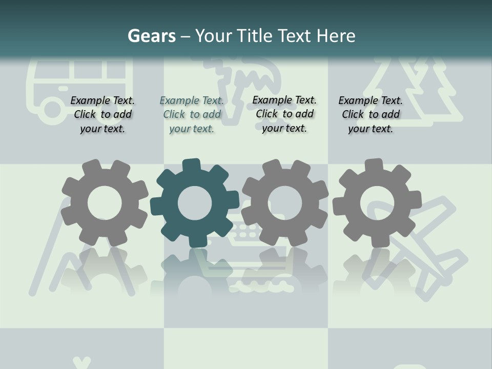 A Set Of Travel Icons With A Green Background PowerPoint Template