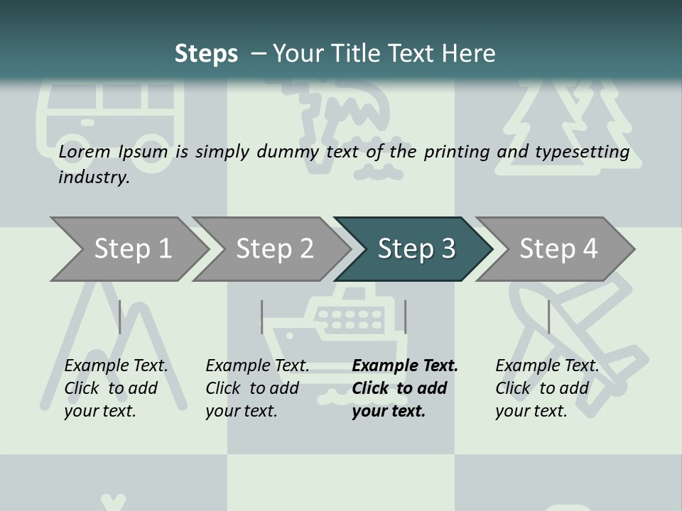 A Set Of Travel Icons With A Green Background PowerPoint Template