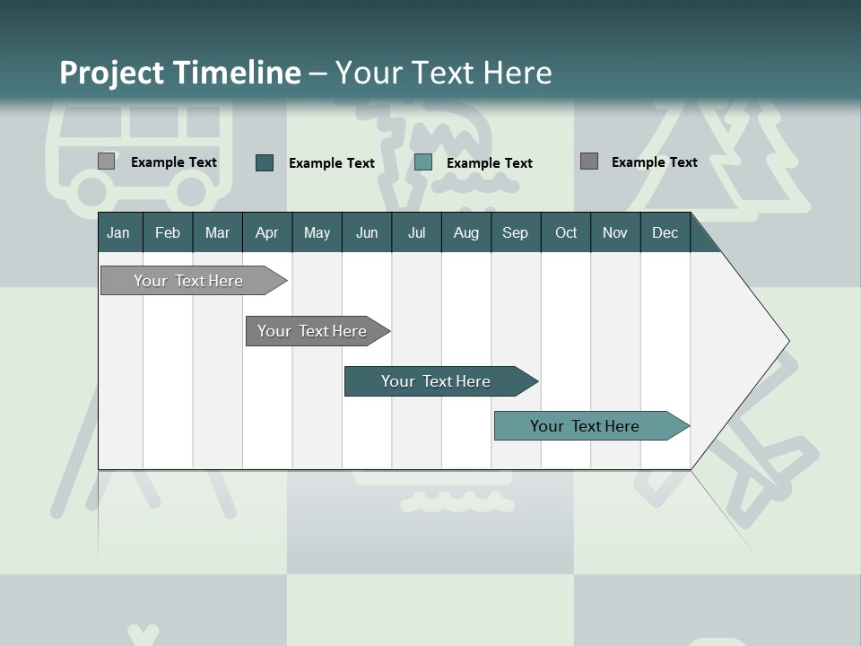 A Set Of Travel Icons With A Green Background PowerPoint Template