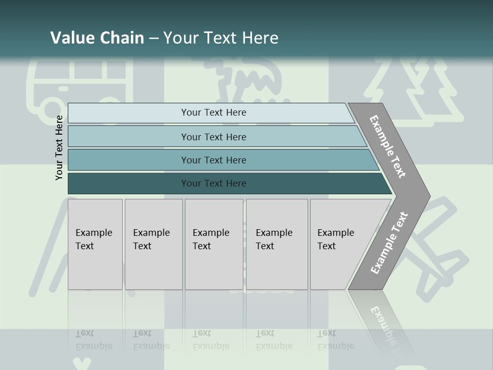 A Set Of Travel Icons With A Green Background PowerPoint Template