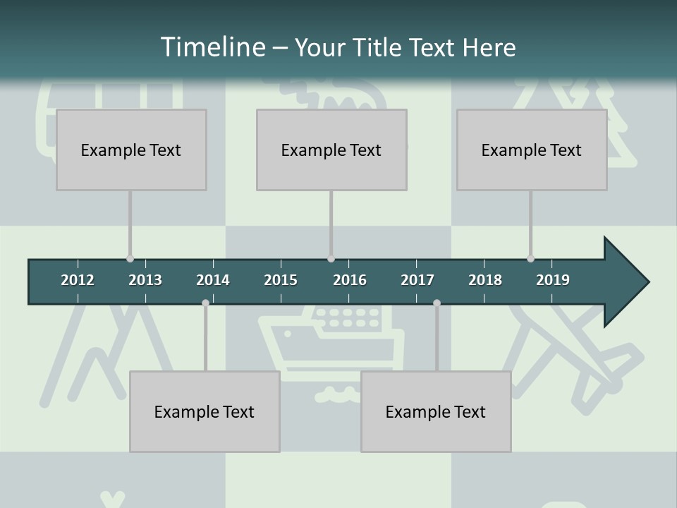 A Set Of Travel Icons With A Green Background PowerPoint Template