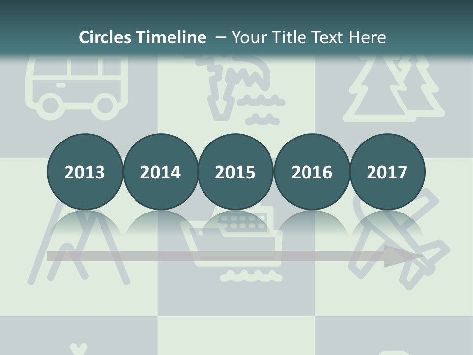 A Set Of Travel Icons With A Green Background PowerPoint Template