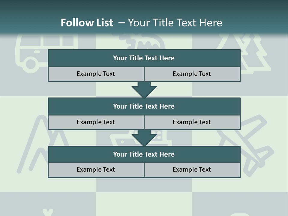 A Set Of Travel Icons With A Green Background PowerPoint Template