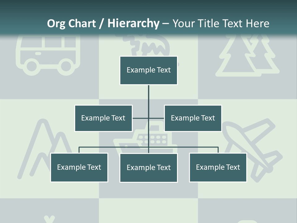 A Set Of Travel Icons With A Green Background PowerPoint Template