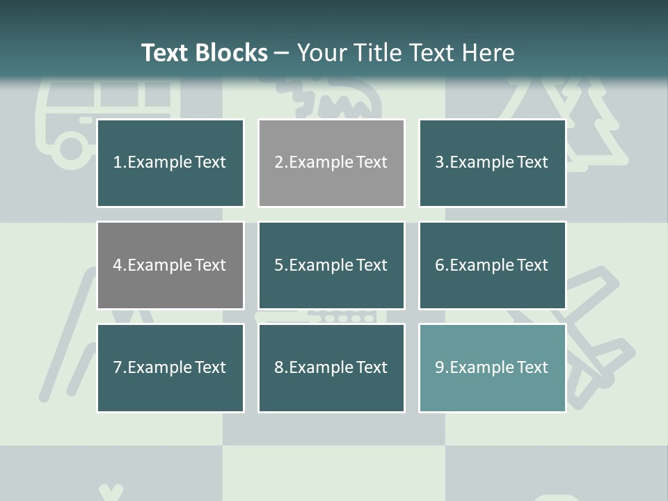 A Set Of Travel Icons With A Green Background PowerPoint Template