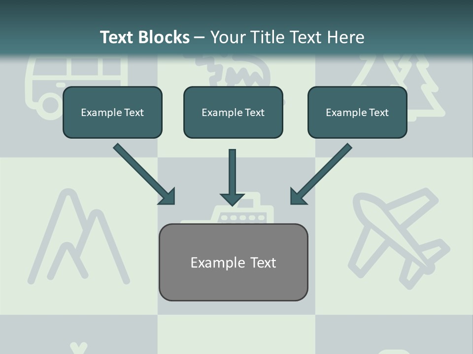A Set Of Travel Icons With A Green Background PowerPoint Template